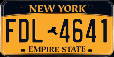 NY license plate FDL4641