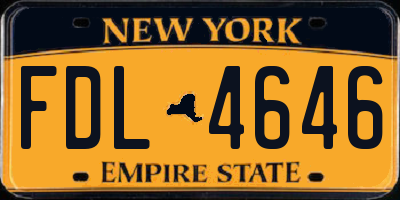 NY license plate FDL4646