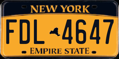 NY license plate FDL4647