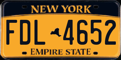 NY license plate FDL4652