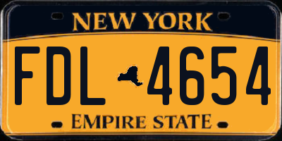 NY license plate FDL4654