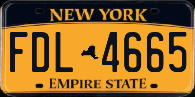NY license plate FDL4665