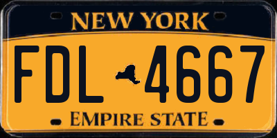 NY license plate FDL4667