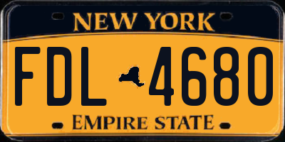 NY license plate FDL4680