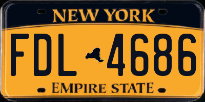 NY license plate FDL4686