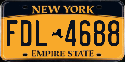 NY license plate FDL4688