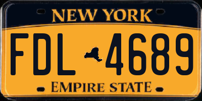 NY license plate FDL4689