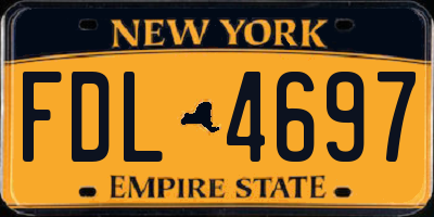 NY license plate FDL4697