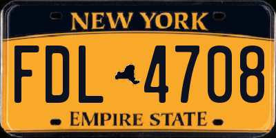 NY license plate FDL4708