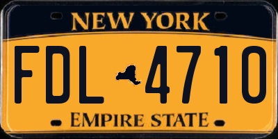 NY license plate FDL4710