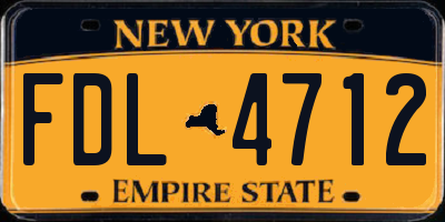 NY license plate FDL4712