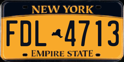 NY license plate FDL4713