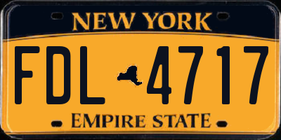 NY license plate FDL4717