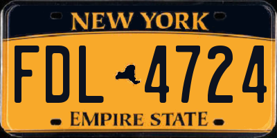 NY license plate FDL4724