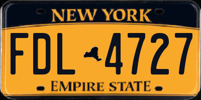 NY license plate FDL4727