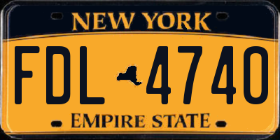NY license plate FDL4740