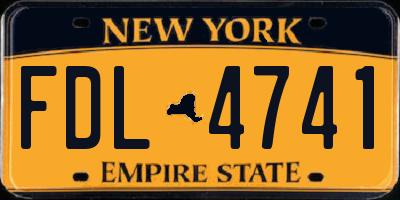 NY license plate FDL4741