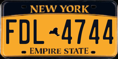 NY license plate FDL4744