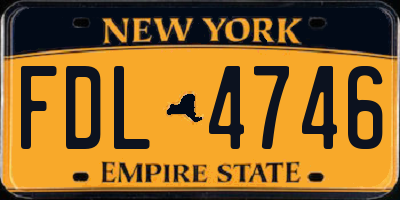 NY license plate FDL4746