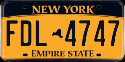 NY license plate FDL4747