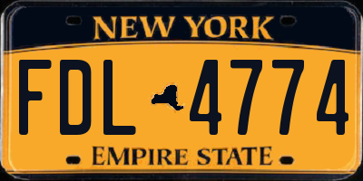 NY license plate FDL4774
