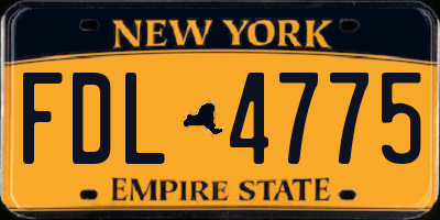 NY license plate FDL4775