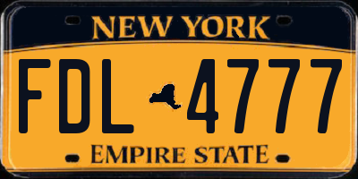 NY license plate FDL4777