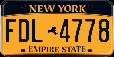 NY license plate FDL4778