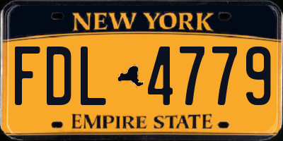 NY license plate FDL4779