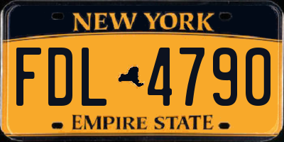 NY license plate FDL4790