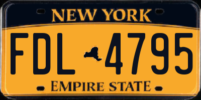 NY license plate FDL4795