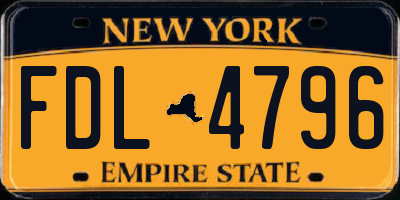 NY license plate FDL4796