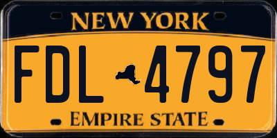 NY license plate FDL4797