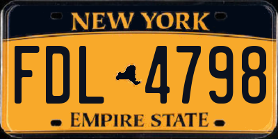 NY license plate FDL4798