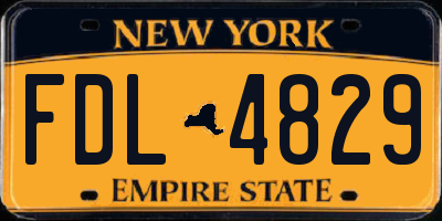NY license plate FDL4829