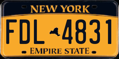 NY license plate FDL4831