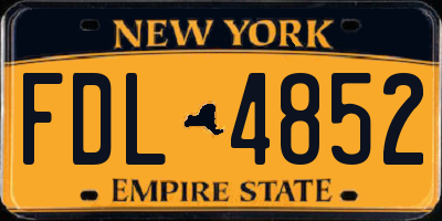 NY license plate FDL4852