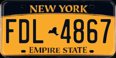 NY license plate FDL4867
