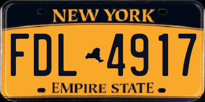 NY license plate FDL4917