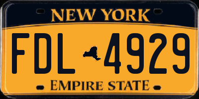 NY license plate FDL4929