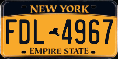 NY license plate FDL4967