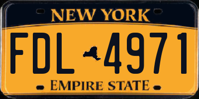 NY license plate FDL4971