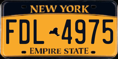 NY license plate FDL4975