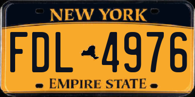NY license plate FDL4976
