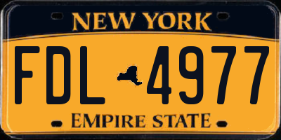 NY license plate FDL4977