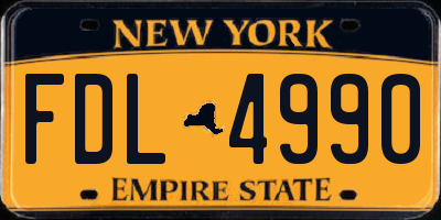 NY license plate FDL4990