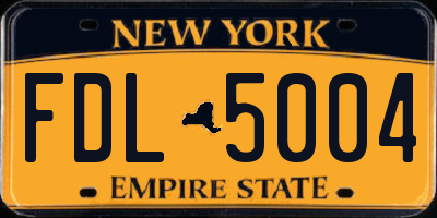 NY license plate FDL5004