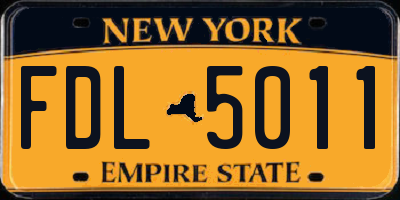 NY license plate FDL5011