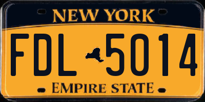NY license plate FDL5014