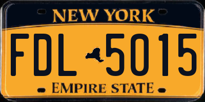 NY license plate FDL5015